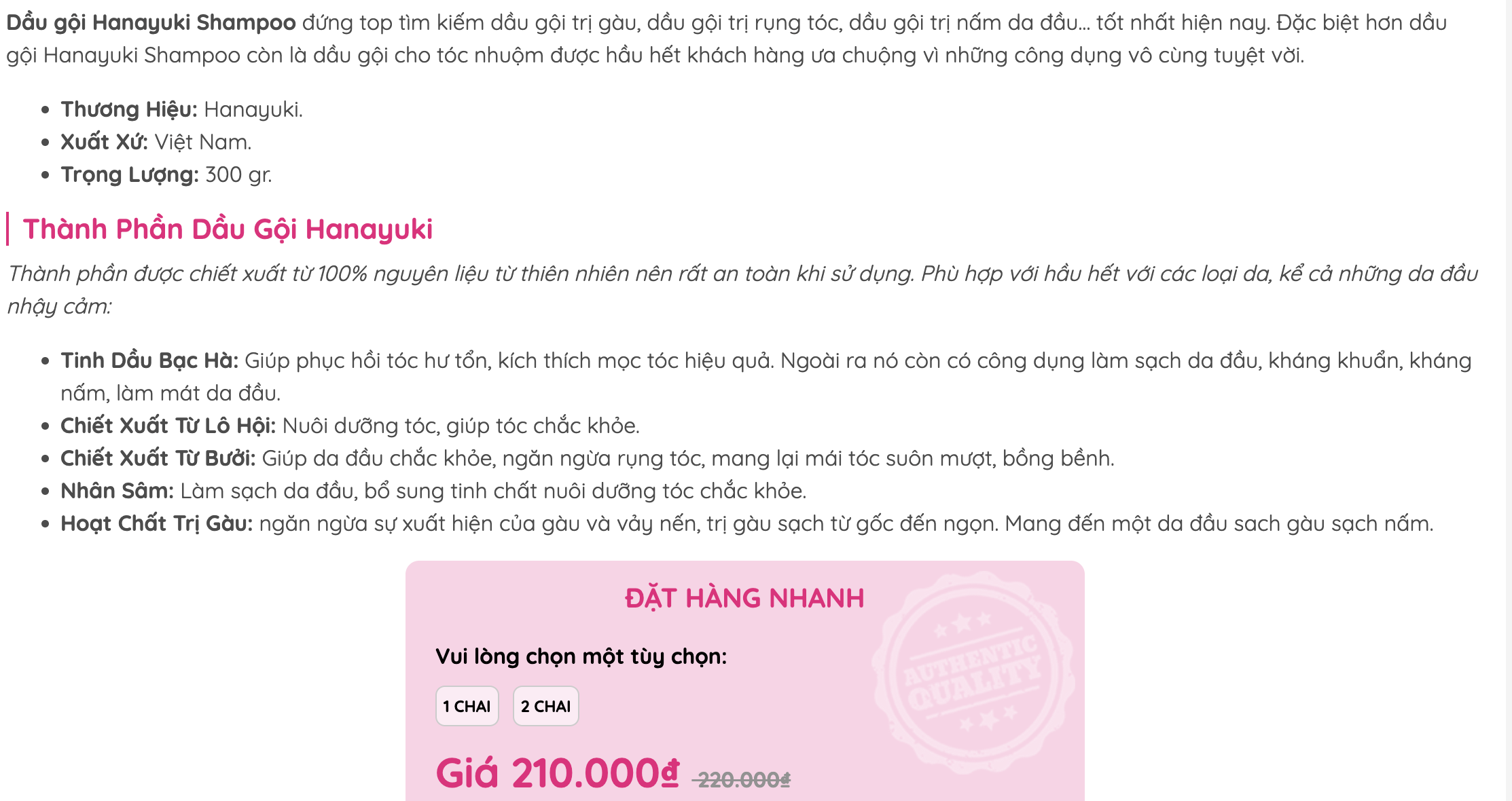 Dầu gội Hanayuki "thuần tự nhi&ecirc;n" từng được ca sĩ Đo&agrave;n Di Băng quảng c&aacute;o bị thu hồi v&igrave; l&yacute; do bất ngờ- Ảnh 2.