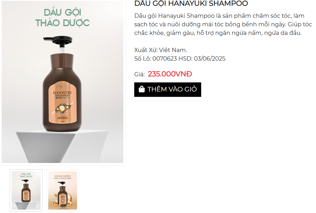 Th&ocirc;ng tin mới nhất li&ecirc;n quan dầu gội Hanayuki từng được Đo&agrave;n Di Băng quảng c&aacute;o bị thu hồi - Ảnh 1.