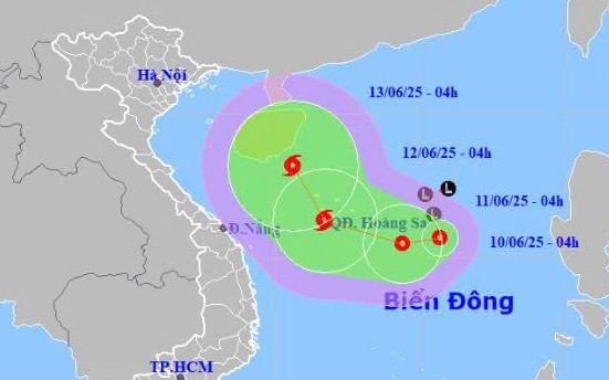Hình thành áp thấp nhiệt đới trên Biển Đông