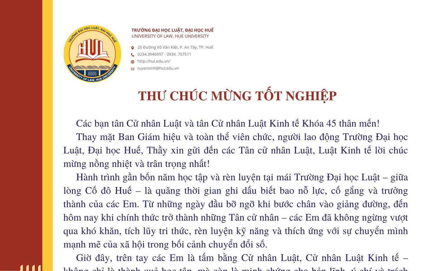 X&uacute;c động lời nhắn nhủ của hiệu trưởng tới sinh vi&ecirc;n ng&agrave;y lễ tốt nghiệp- Ảnh 2.