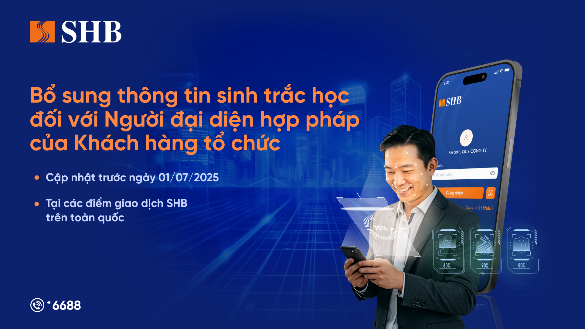 SHB lưu &yacute; kh&aacute;ch h&agrave;ng tổ chức cần định danh sinh trắc học với người đại diện hợp ph&aacute;p trước 1-7-2025- Ảnh 1.