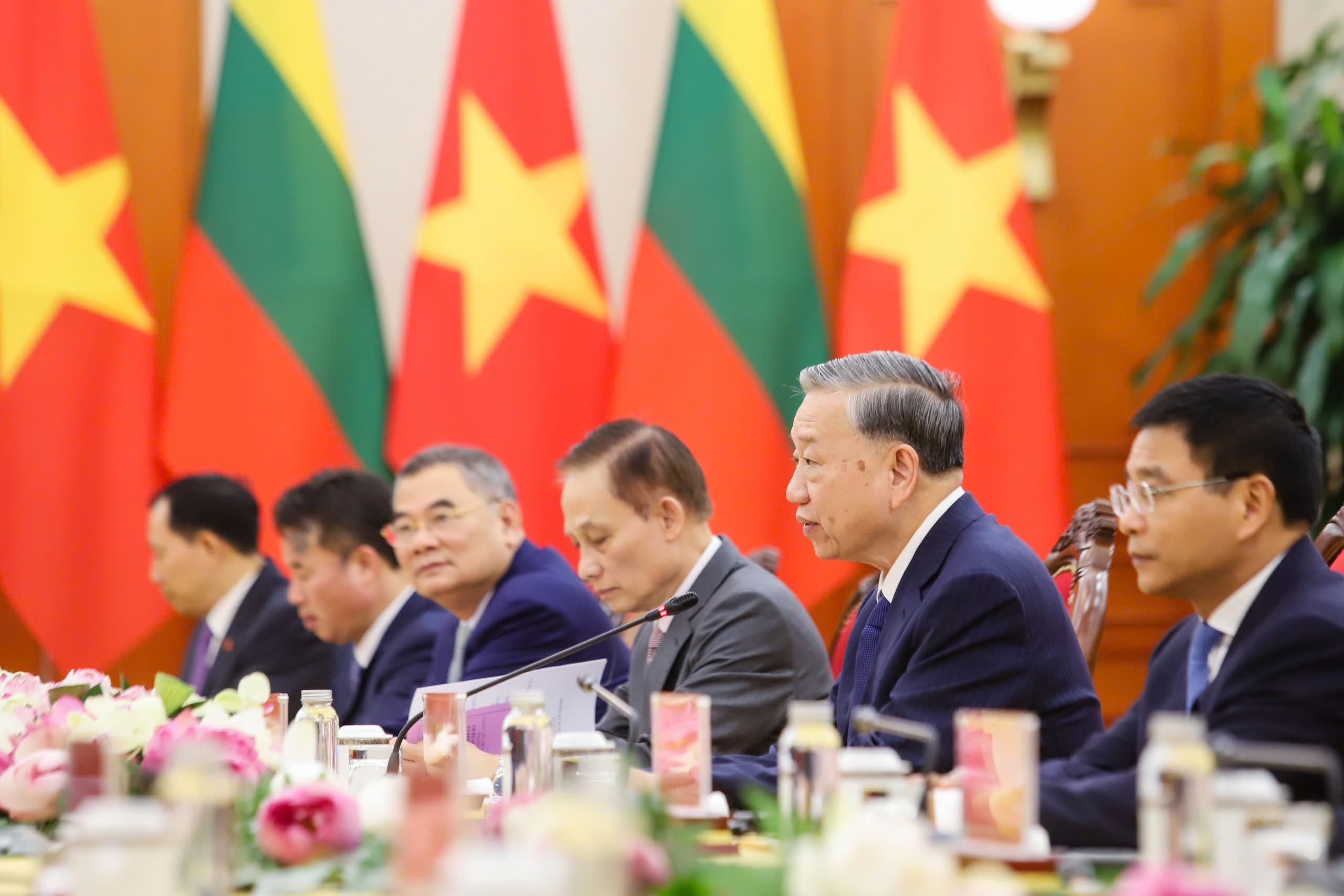 Tổng Bí thư Tô Lâm hội kiến Tổng thống Cộng hòa Litva - Ảnh 3.