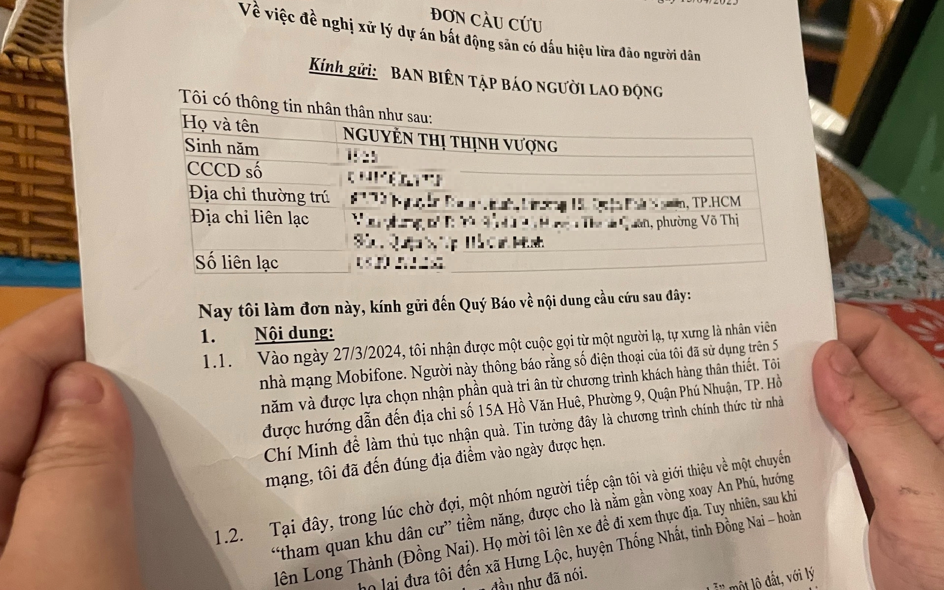 Bài học từ lá đơn cầu cứu của người phụ nữ 70 tuổi 