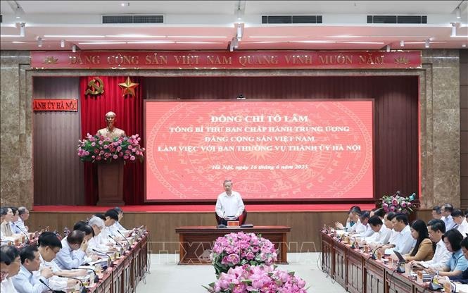 Tổng Bí thư Tô Lâm làm việc với Ban Thường vụ Thành ủy Hà Nội