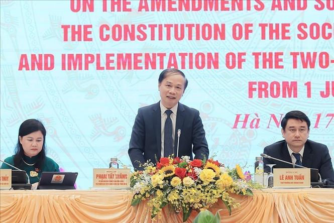 Họp b&aacute;o quốc tế về sửa Hiến ph&aacute;p v&agrave; ch&iacute;nh quyền địa phương 2 cấp- Ảnh 1.