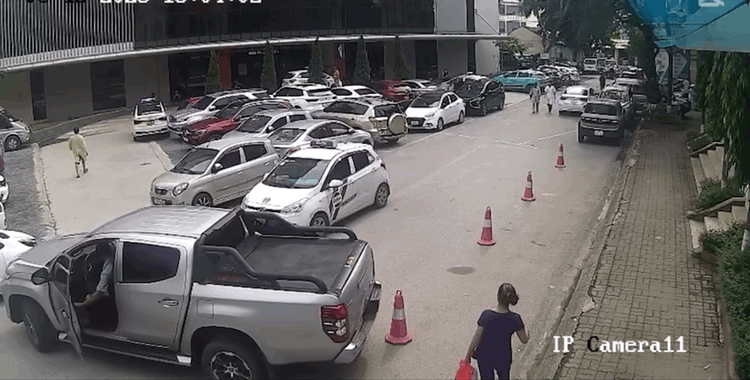 VIDEO: Tài xế lùi xe bán tải qua người phụ nữ đi bộ trong bệnh viện- Ảnh 1.