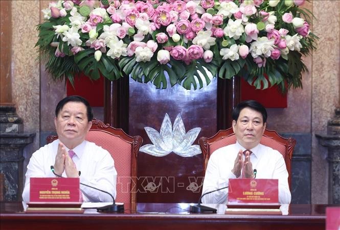 Chủ tịch nước Lương Cường gặp mặt tuyên dương người làm báo tiêu biểu toàn quốc- Ảnh 3.