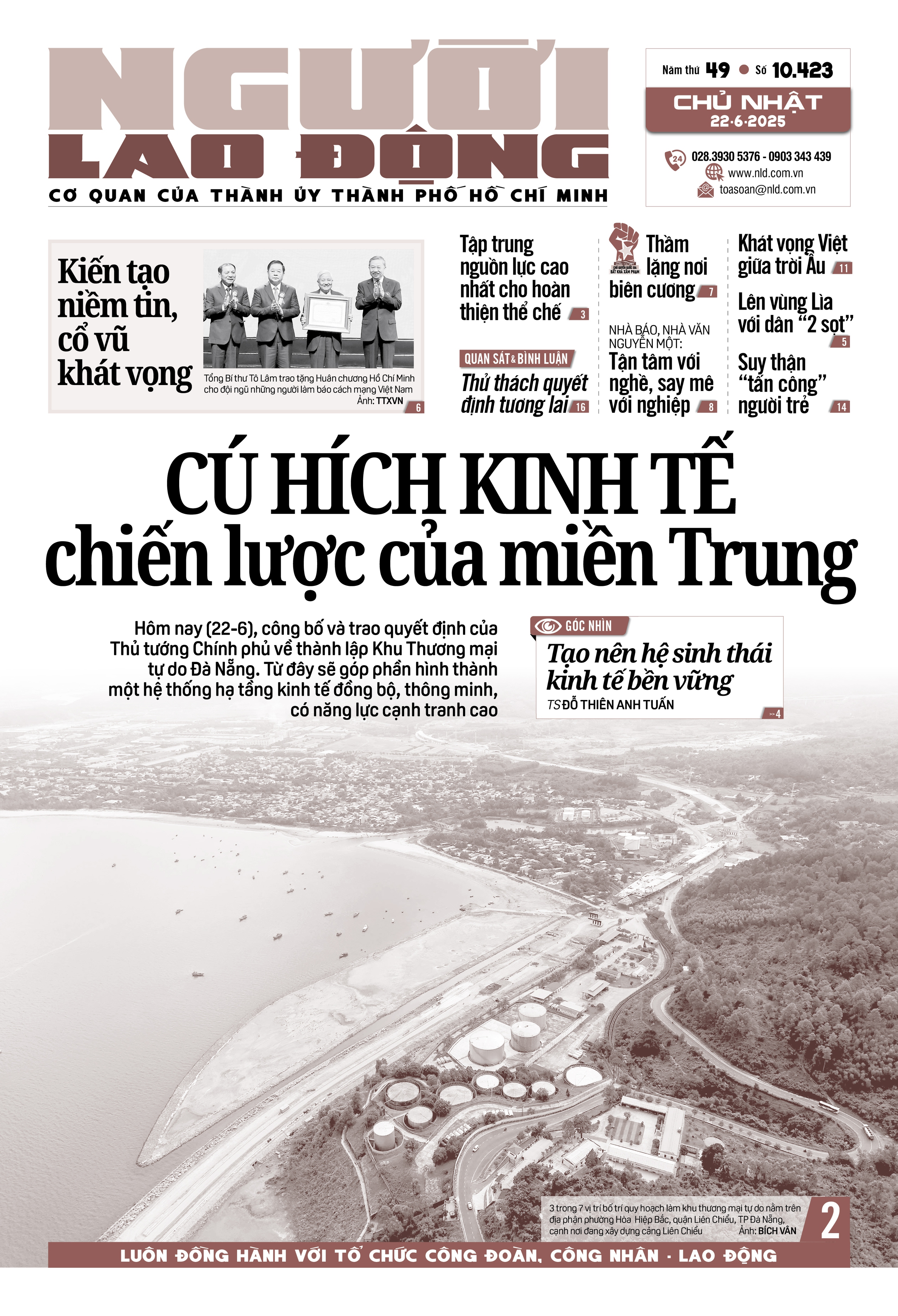Báo in ngày 22-6: Cú hích kinh tế chiến lược của miền Trung- Ảnh 1.