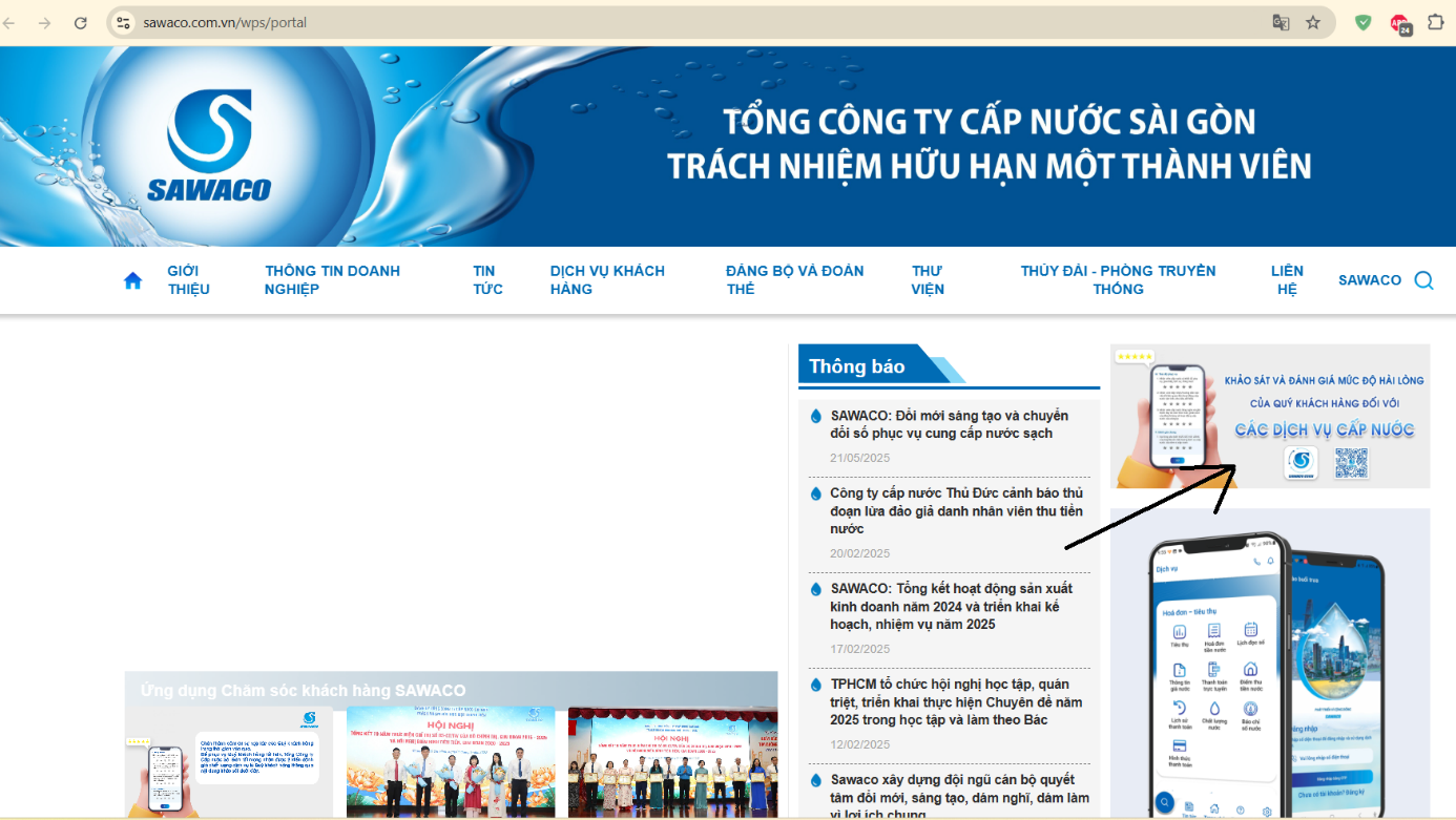 SAWACO triển khai khảo s&aacute;t sự h&agrave;i l&ograve;ng của kh&aacute;ch h&agrave;ng đối với dịch vụ cấp nước- Ảnh 1.