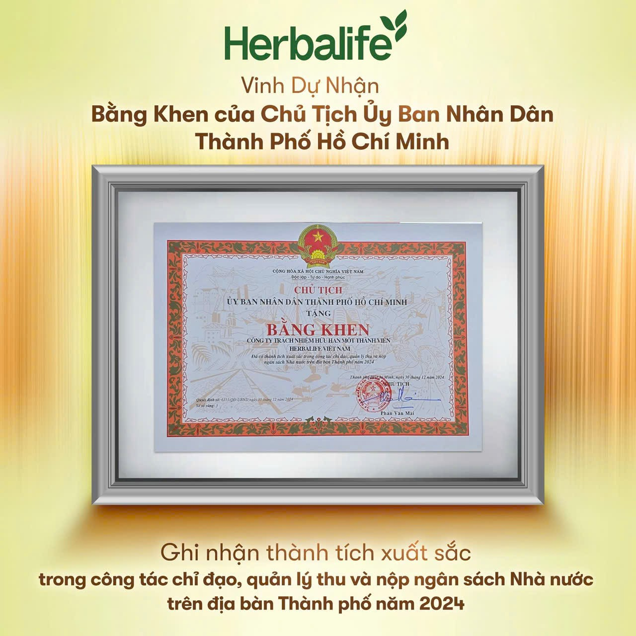 Thông báo từ Herbalife Việt Nam- Ảnh 1.