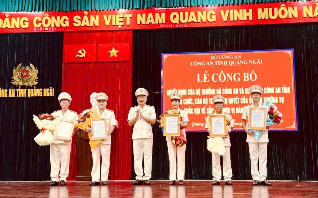 Các Phó Giám đốc Công an tỉnh Quảng Ngãi sau sáp nhập gồm những ai?