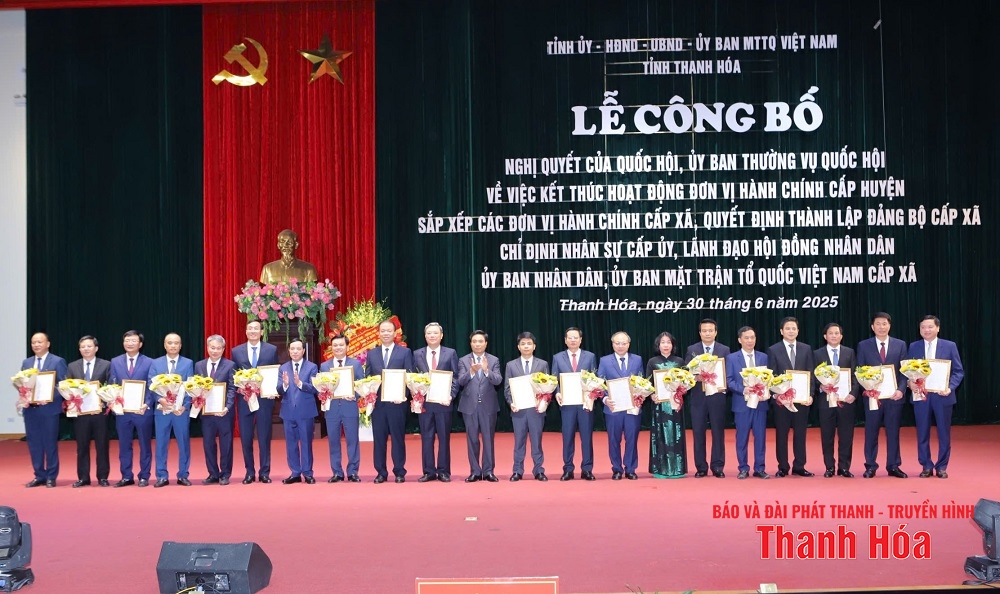 Danh sách lãnh đạo chủ chốt 166 phường, xã mới ở Thanh Hóa - Ảnh 1.