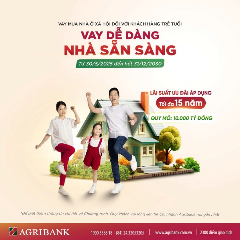 Agribank ưu đ&atilde;i l&atilde;i suất cho người trẻ mua nh&agrave; ở x&atilde; hội- Ảnh 1.