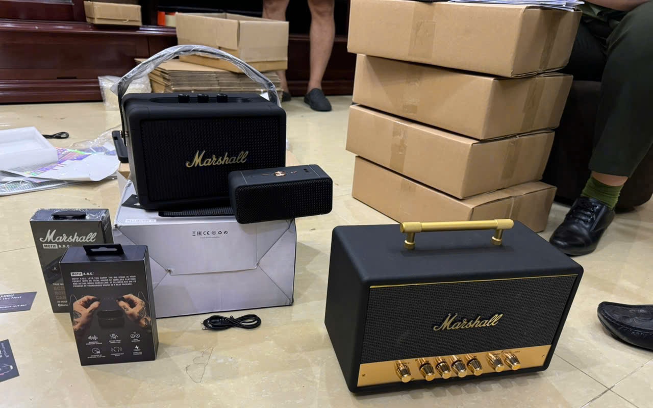 Đường dây sản xuất, buôn bán sản phẩm giả mạo Marshall, Fujisu, Omega… quy mô đặc biệt lớn