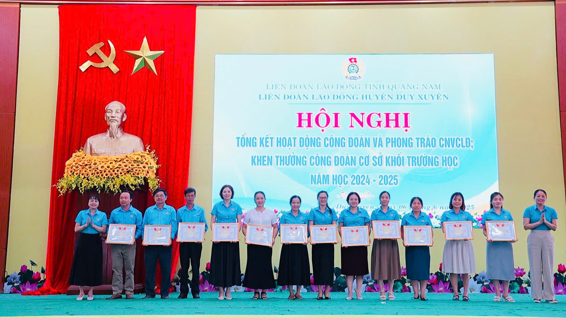 LĐLĐ Duy Xuyên tuyên dương công đoàn cơ sở khối trường học- Ảnh 2.