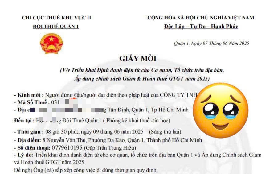Xuất hiện giấy mời giả mạo cơ quan thuế để lừa đảo