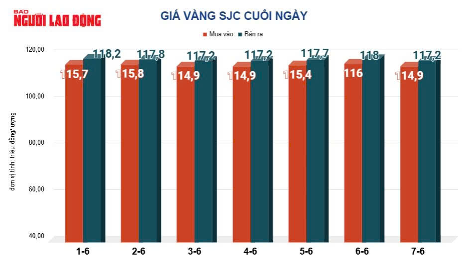 Gi&aacute; v&agrave;ng h&ocirc;m nay 8-6: Ngược chiều thế giới, v&agrave;ng miếng SJC giảm tiếp - Ảnh 2.
