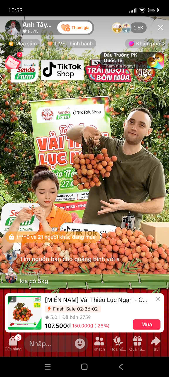 Vải thiều dội chợ rớt giá, đưa lên livestream "cháy hàng" - Ảnh 3.