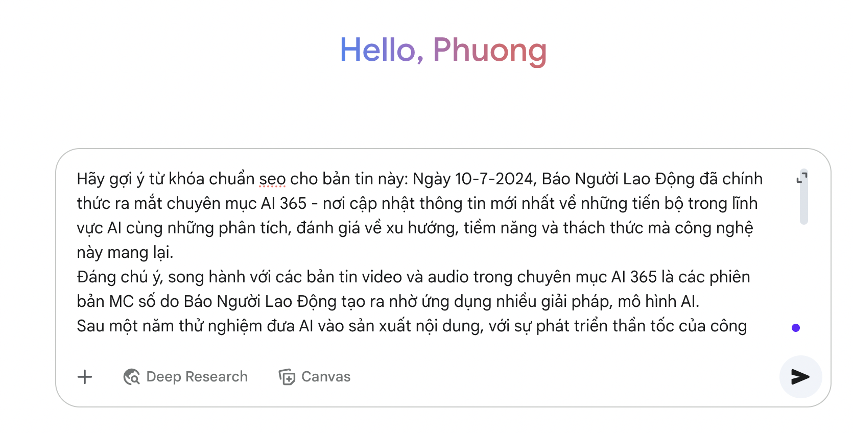 Tr&ograve;n một năm B&aacute;o Người Lao Động ra mắt chuy&ecirc;n mục AI 365 v&agrave; MC số - Ảnh 1.