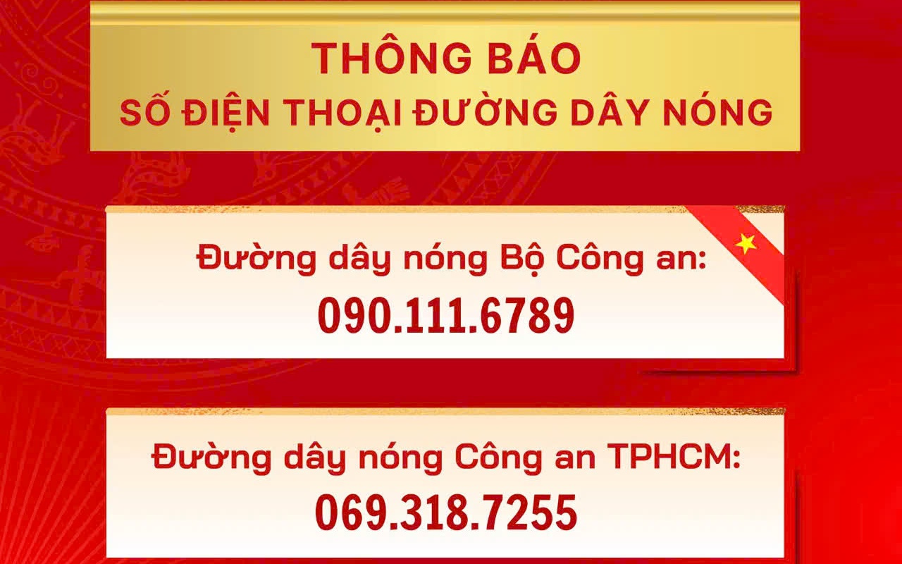 Công an TP HCM công bố đường dây nóng tố cáo tiêu cực
