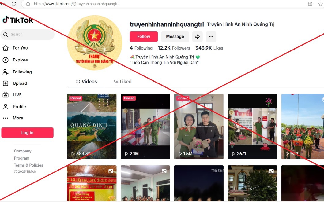 Sự thật trang Tiktok "Truyền hình An ninh Quảng Trị"