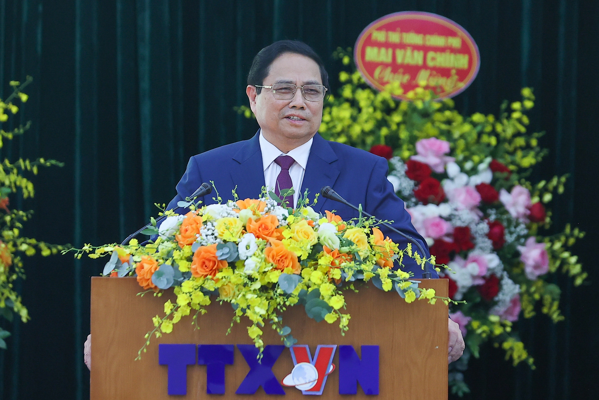 Thủ tướng Phạm Minh Ch&iacute;nh ph&aacute;t biểu chỉ đạo tại Đại hội đảng bộ TTXVN- Ảnh 1.