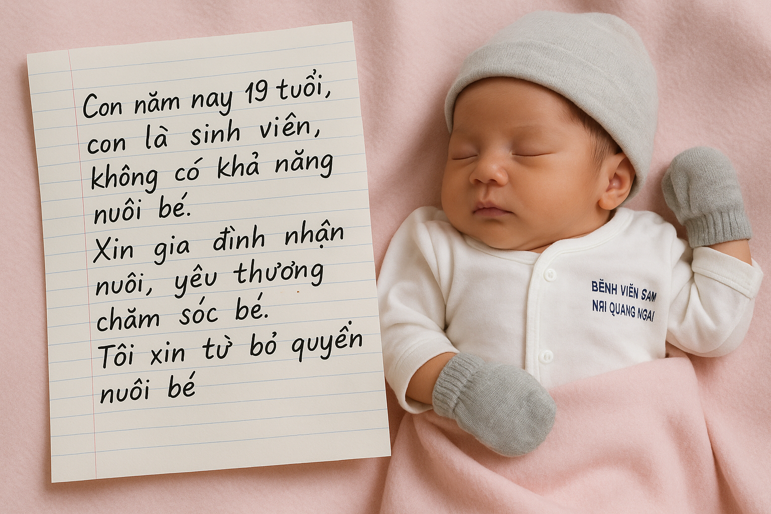 Đ&agrave; Nẵng: B&eacute; g&aacute;i sơ sinh bị bỏ rơi k&egrave;m thư tay từ mẹ - Ảnh 1.