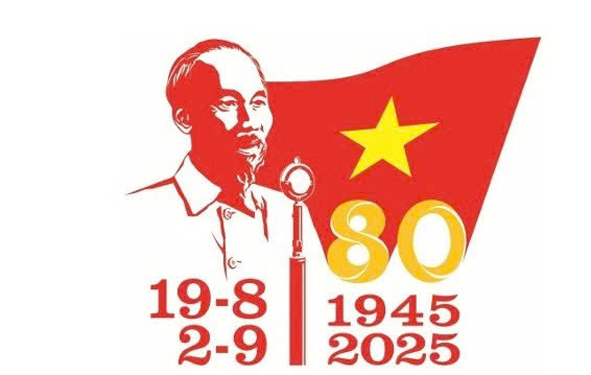 Biểu trưng sử dụng trong hoạt động tuy&ecirc;n truyền C&aacute;ch mạng Th&aacute;ng T&aacute;m v&agrave; Quốc kh&aacute;nh 2-9- Ảnh 1.