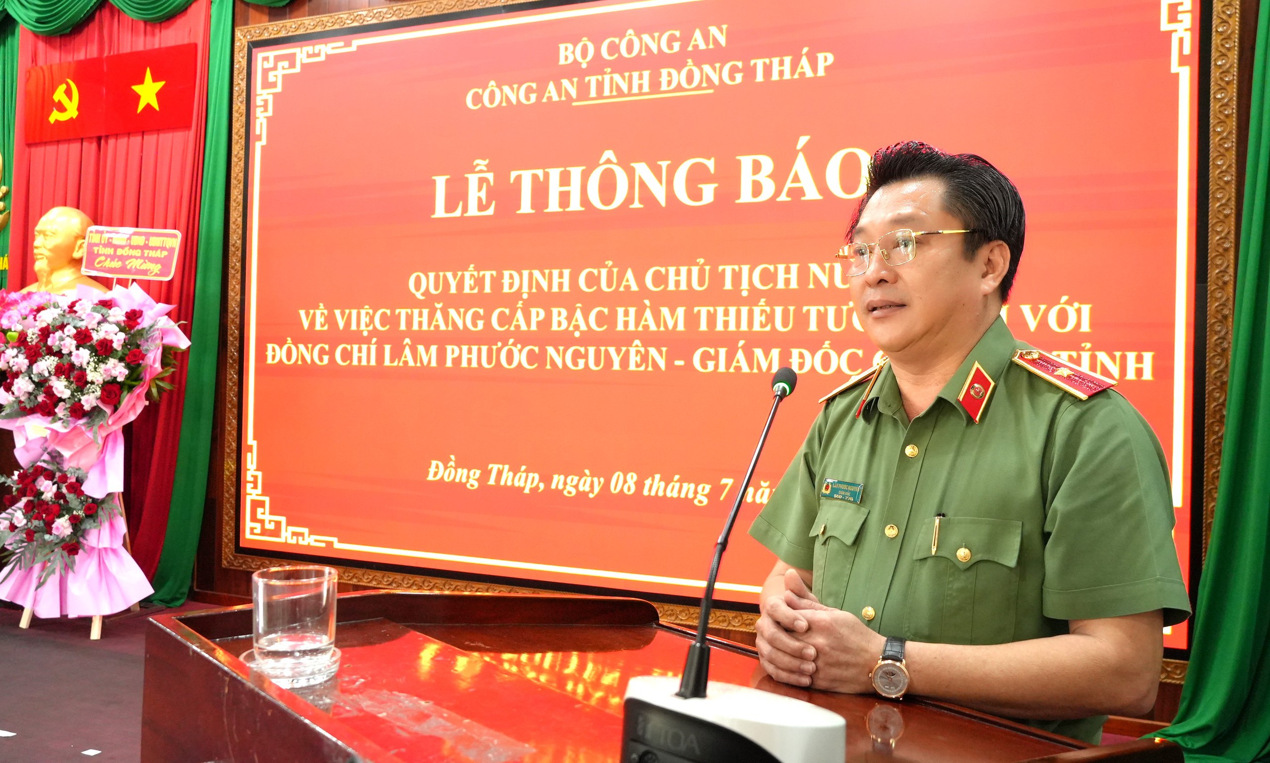 C&ocirc;ng an tỉnh Đồng Th&aacute;p tổ chức lễ th&ocirc;ng b&aacute;o Quyết định của Chủ tịch nước- Ảnh 3.