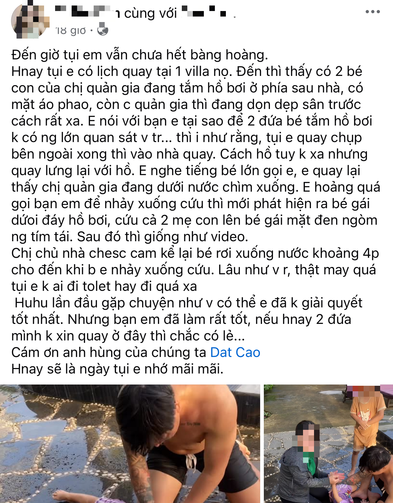 Ch&agrave;ng trai trẻ dũng cảm cứu sống b&eacute; g&aacute;i đuối nước dưới hồ bơi villa ở Vũng T&agrave;u - Ảnh 2.