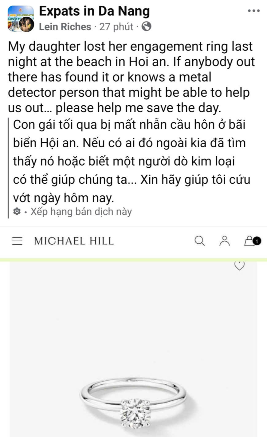 Chiếc nhẫn kim cương bị đánh rơi và câu chuyện cảm động ở Đà Nẵng - Ảnh 1.