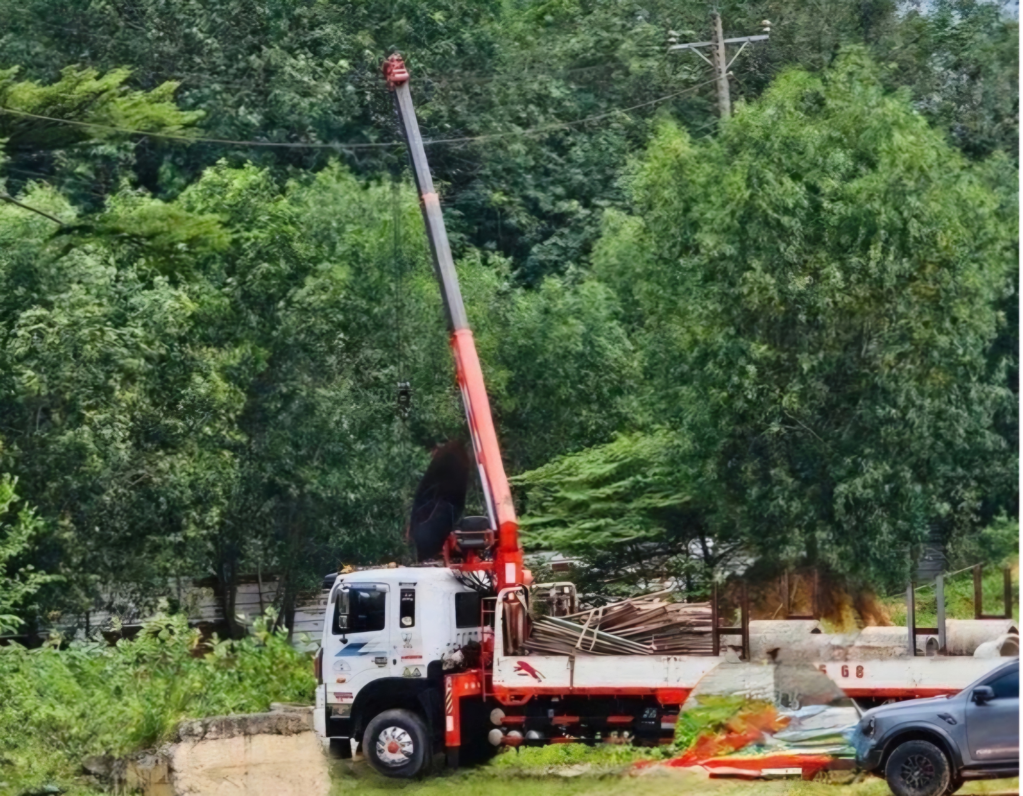 TP HCM: Xe cẩu bị ph&oacute;ng điện khiến 2 người thương vong- Ảnh 1.