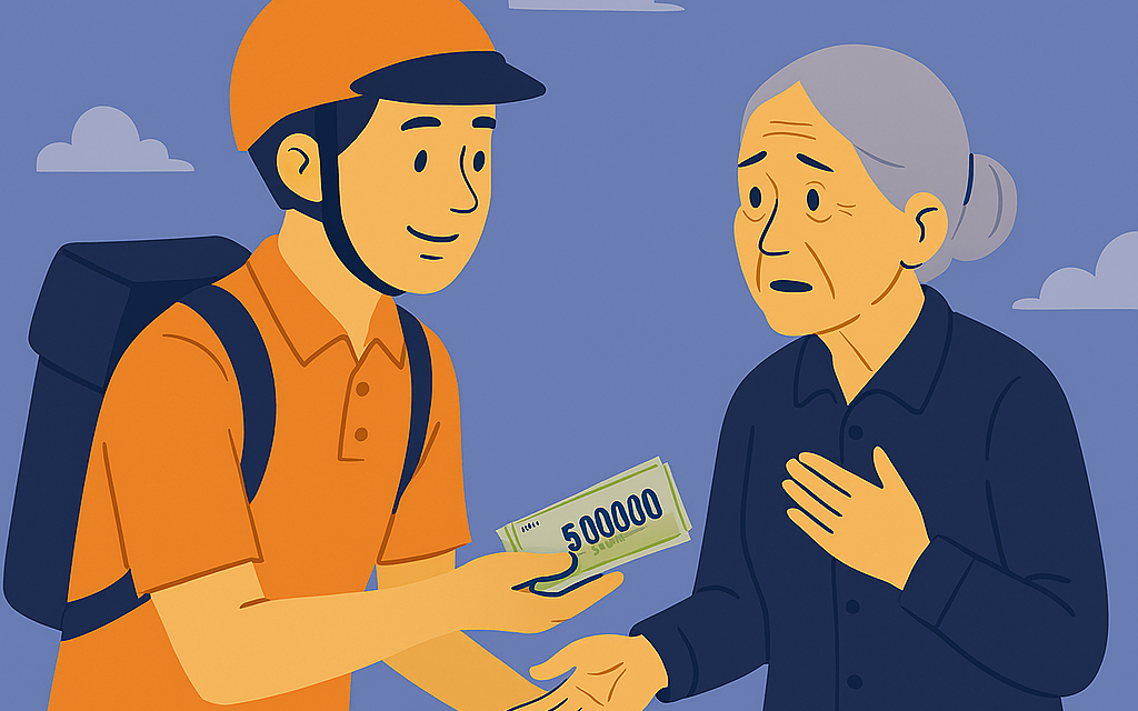 Người nhặt được gần 5 triệu đồng chạy xe 40 km trả lại cho cụ bà ở Đà Nẵng