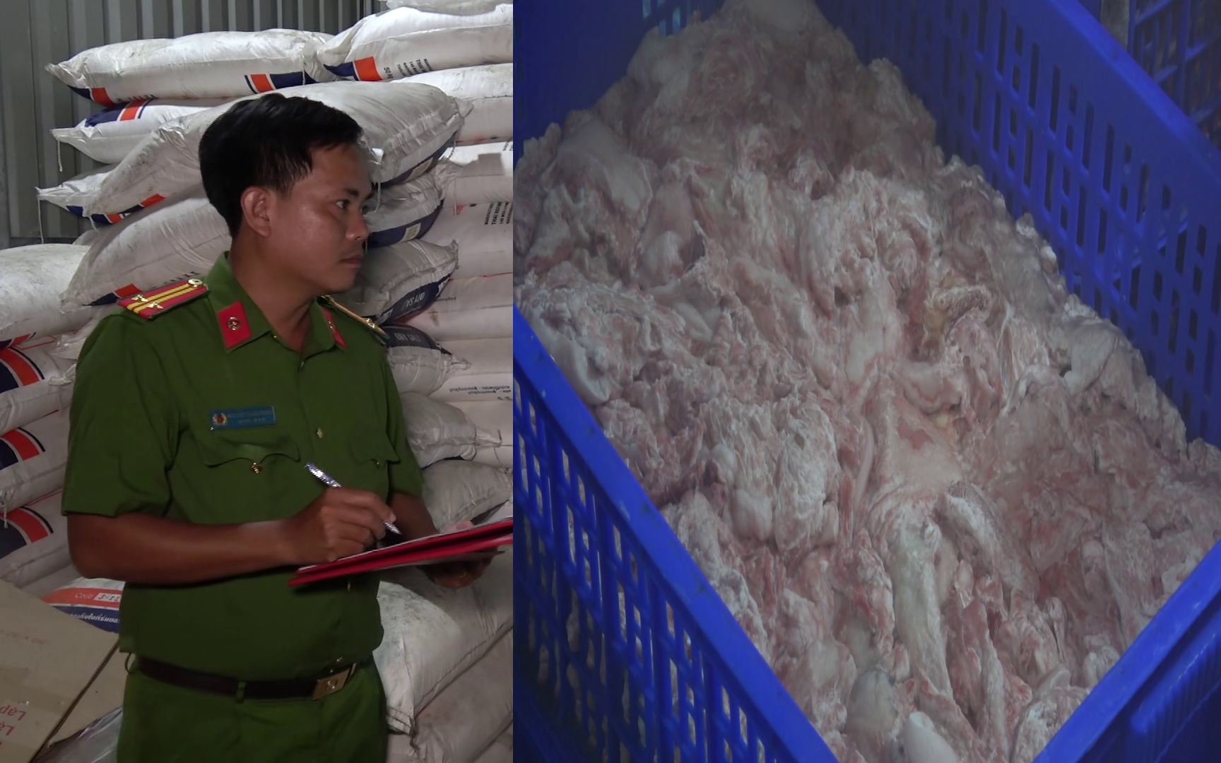 VIDEO: Bất ngờ số thịt, mỡ động vật trong 2 kho lạnh ở Đồng Tháp