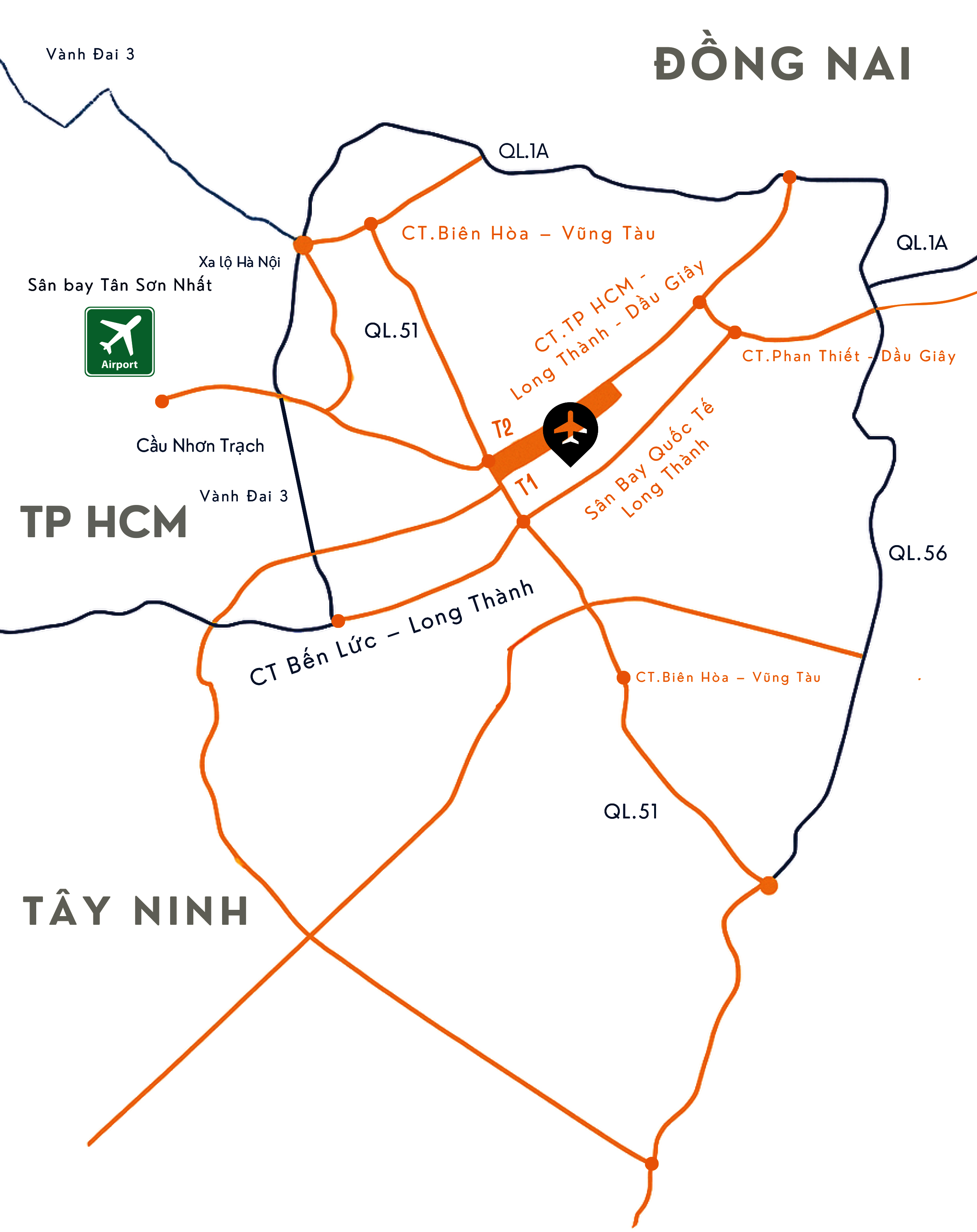 Các tuyến đường cao tốc kết nối sân bay Long Thành và TP HCM , các tỉnh lân cận - Ảnh 3.