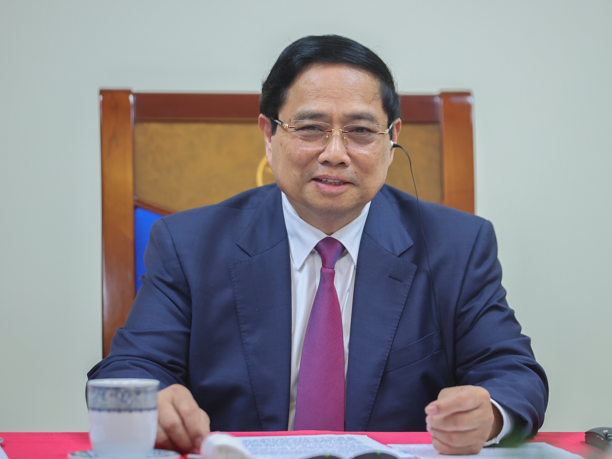 Thủ tướng Phạm Minh Ch&iacute;nh v&agrave; Thủ tướng Campuchia Hun Manet điện đ&agrave;m- Ảnh 1.