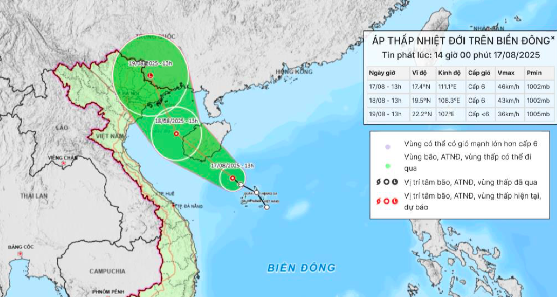 Áp thấp nhiệt đới giật cấp 8, hướng đổ bộ vào đâu ở miền Bắc? - Ảnh 1.