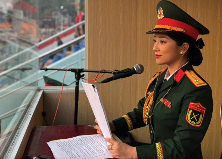 Thượng úy Lê Thị Ngọc Hân và giọng miền Nam tại Đại lễ A80 - Ảnh 3.