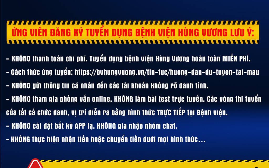Bệnh viện Hùng Vương cảnh báo khẩn 