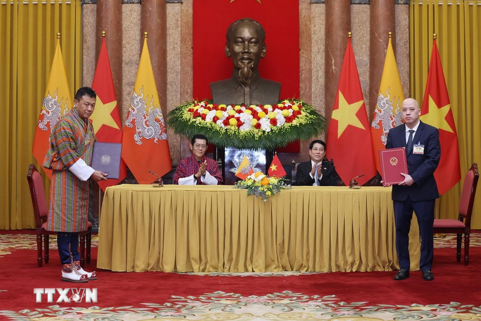 Chủ tịch nước Lương Cường đ&oacute;n, hội đ&agrave;m với Quốc vương Bhutan- Ảnh 16.