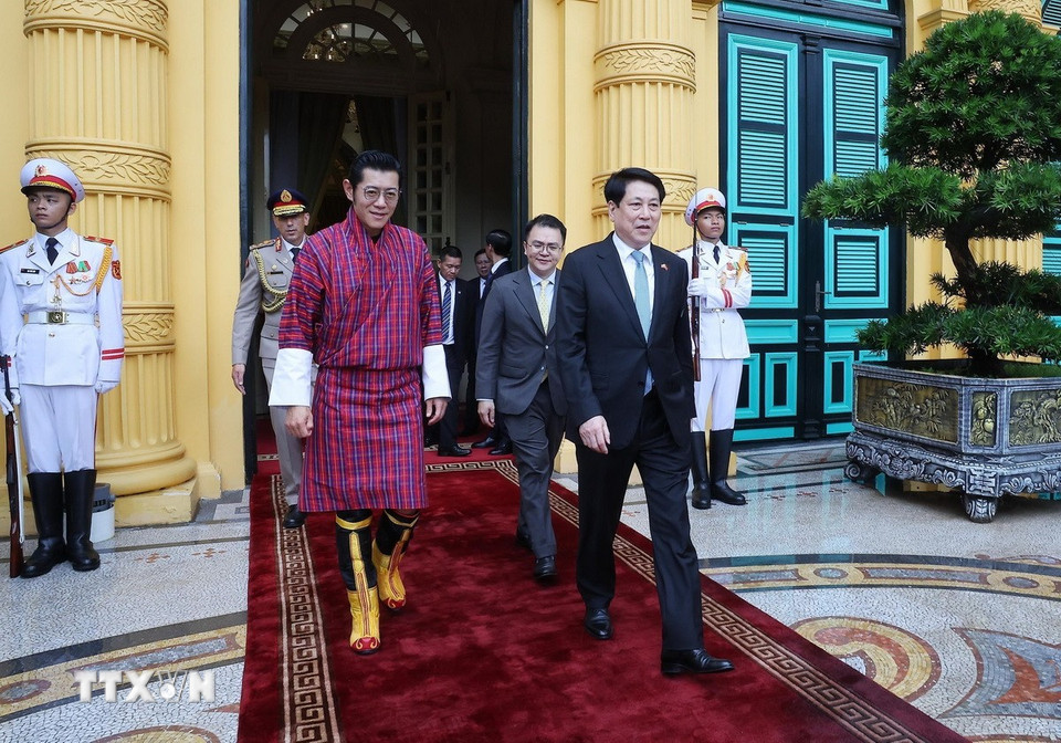 Chủ tịch nước Lương Cường đ&oacute;n, hội đ&agrave;m với Quốc vương Bhutan- Ảnh 17.