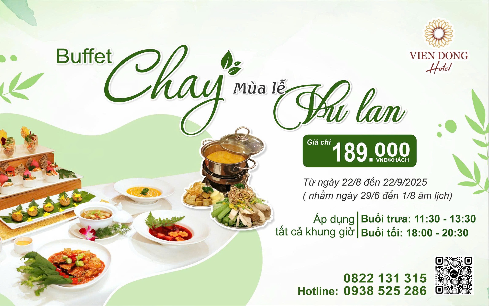 Buffet chay khách sạn Viễn Đông ưu đãi ngập tràn trong mùa Vu Lan