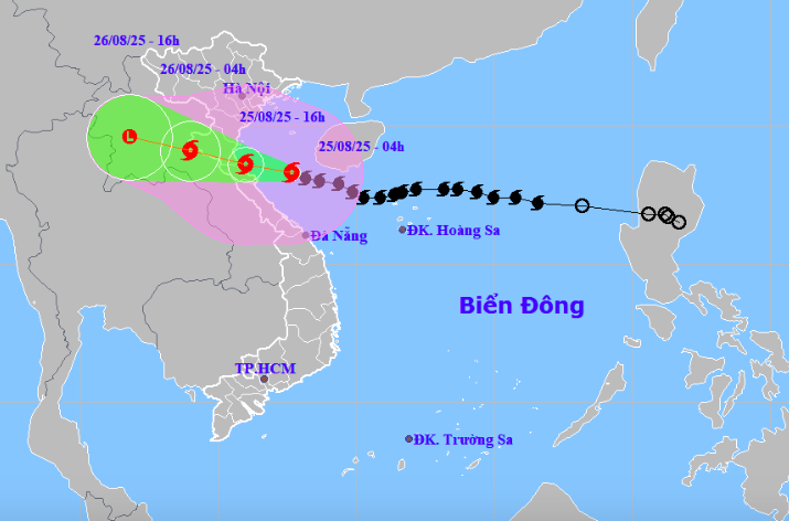 B&atilde;o số 5 giật cấp 17 đang lao nhanh v&agrave;o Thanh H&oacute;a - Bắc Quảng Trị với tốc độ 20 km/giờ- Ảnh 1.
