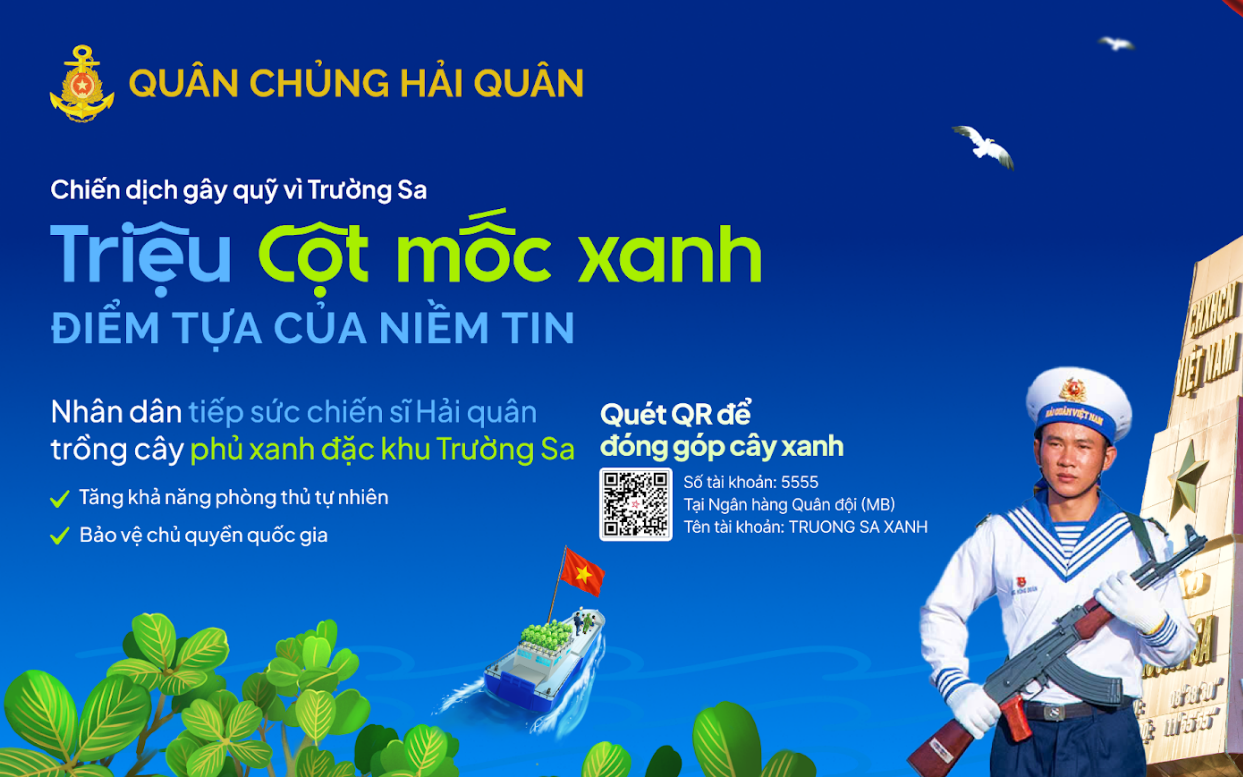 Phát động chiến dịch "Triệu cột mốc xanh" gây quỹ trồng cây phủ xanh đặc khu Trường Sa