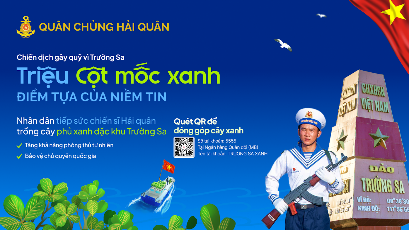 Phát động chiến dịch "Triệu cột mốc xanh" gây quỹ trồng cây phủ xanh đặc khu Trường Sa- Ảnh 1.