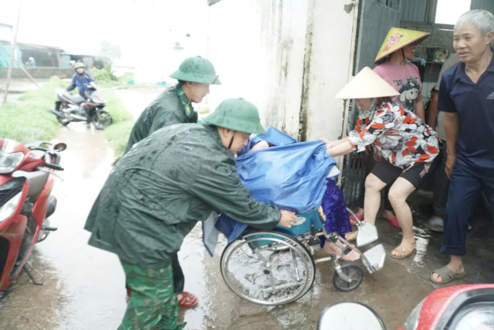 Trước giờ "G" bão số 5 Kajiki đổ bộ, mưa trắng trời, cây đổ, gió giật mạnh- Ảnh 13.