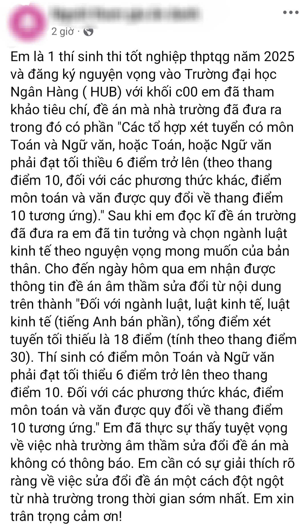 Thay đổi điều kiện x&eacute;t tuyển ph&uacute;t ch&oacute;t, Trường ĐH Ng&acirc;n h&agrave;ng TP HCM n&oacute;i g&igrave;?- Ảnh 3.