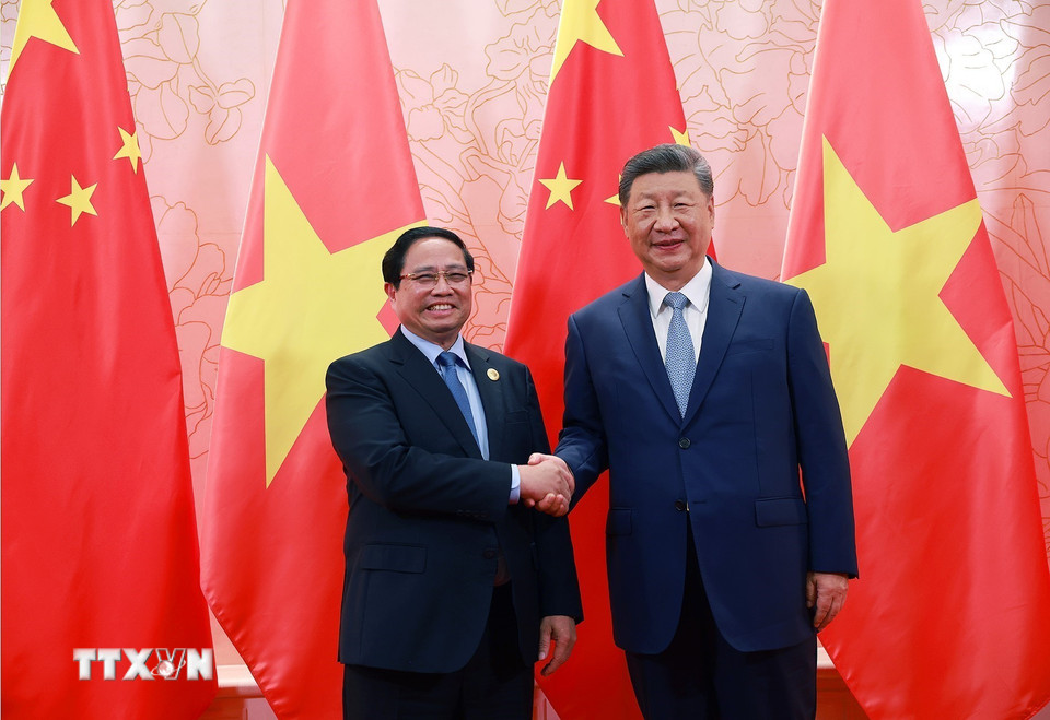 Thủ tướng hội kiến Tổng B&iacute; thư, Chủ tịch nước Trung Quốc Tập Cận B&igrave;nh- Ảnh 1.