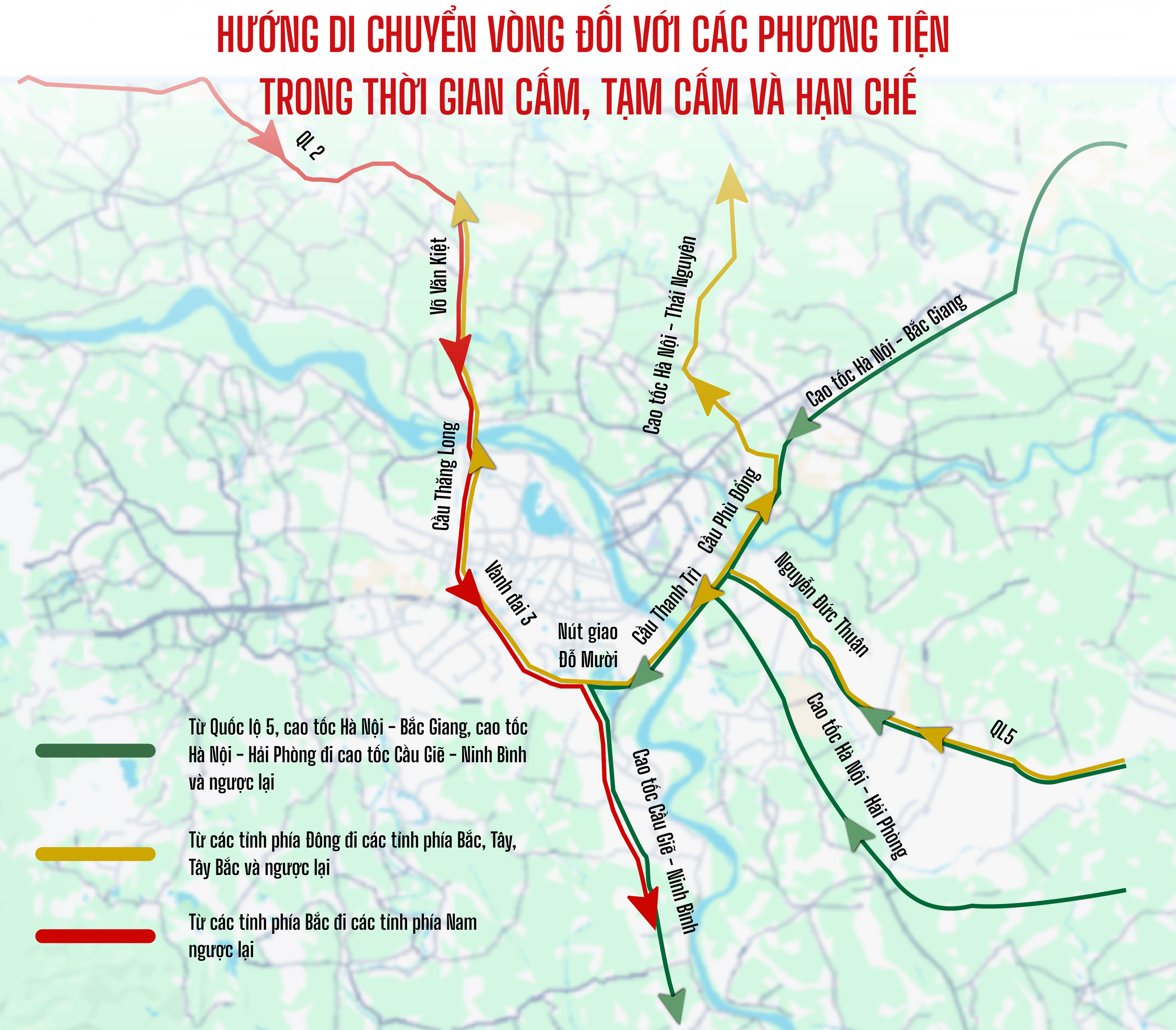Hướng di chuyển vòng trong thời gian cấm, tạm cấm đường phục vụ diễu binh, diễu hành- Ảnh 1.
