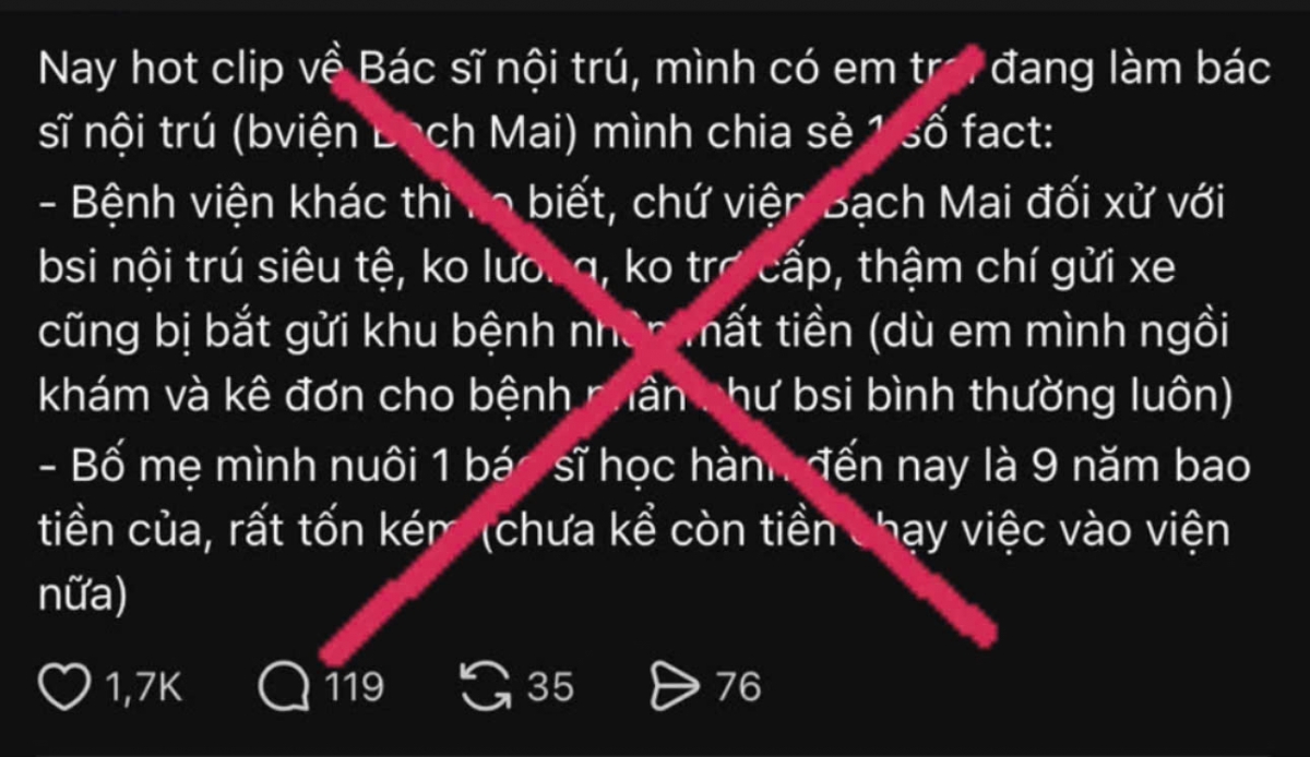 Người phụ nữ tung tin sai sự thật về b&aacute;c sĩ nội tr&uacute; Bệnh viện Bạch Mai để l&agrave;m g&igrave;?- Ảnh 1.